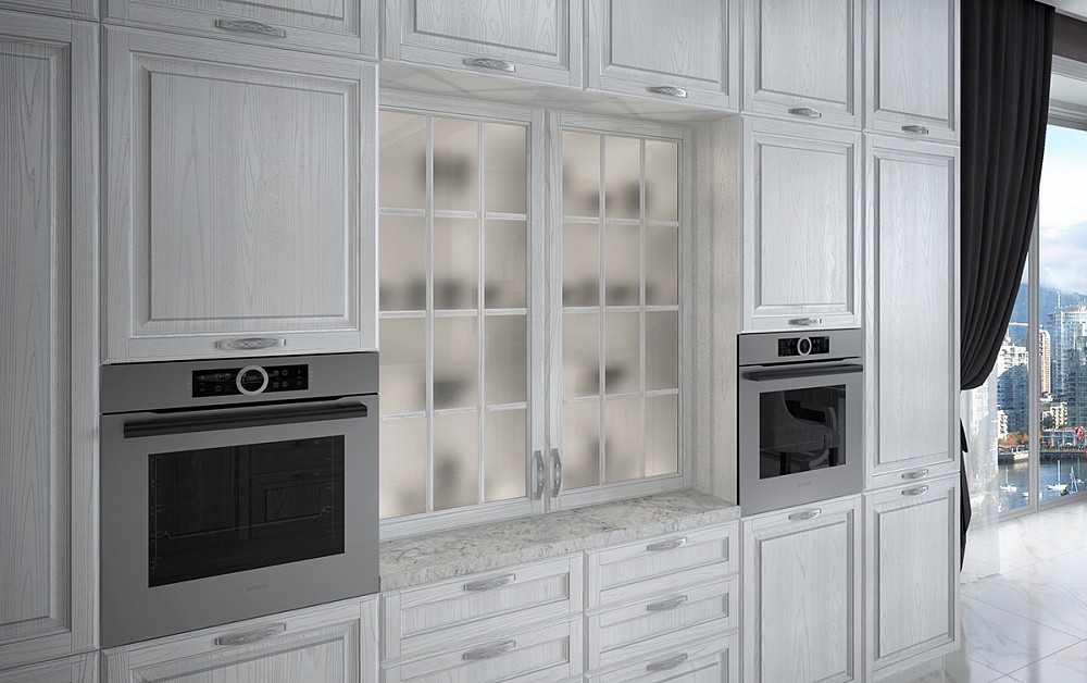 Кухня Виконт с серебристой патиной