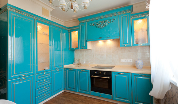 Синяя кухня в Санкт-Петербурге