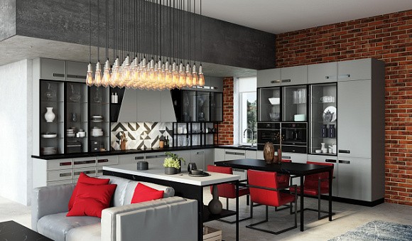 Серая кухня в Клину