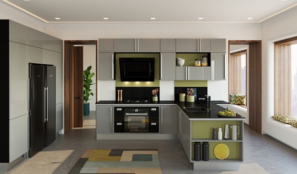 Серая кухня в Клину