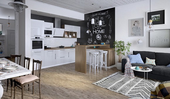 Светлая кухня в Сочи