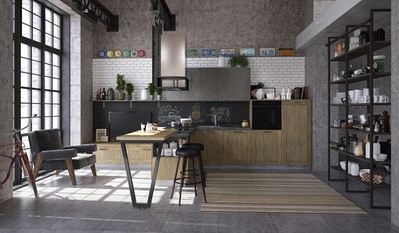 Серая кухня в Клину