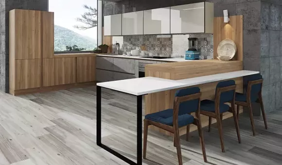 Серая кухня в Клину