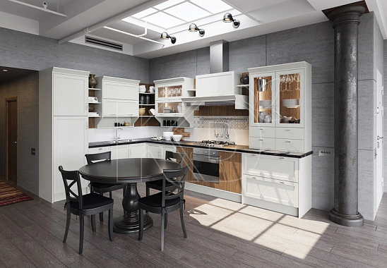 Угловая кухня в классическом стиле